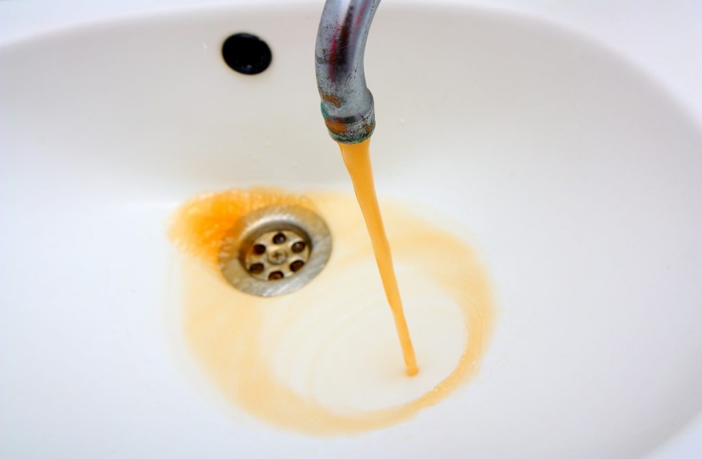 Faucet orange water